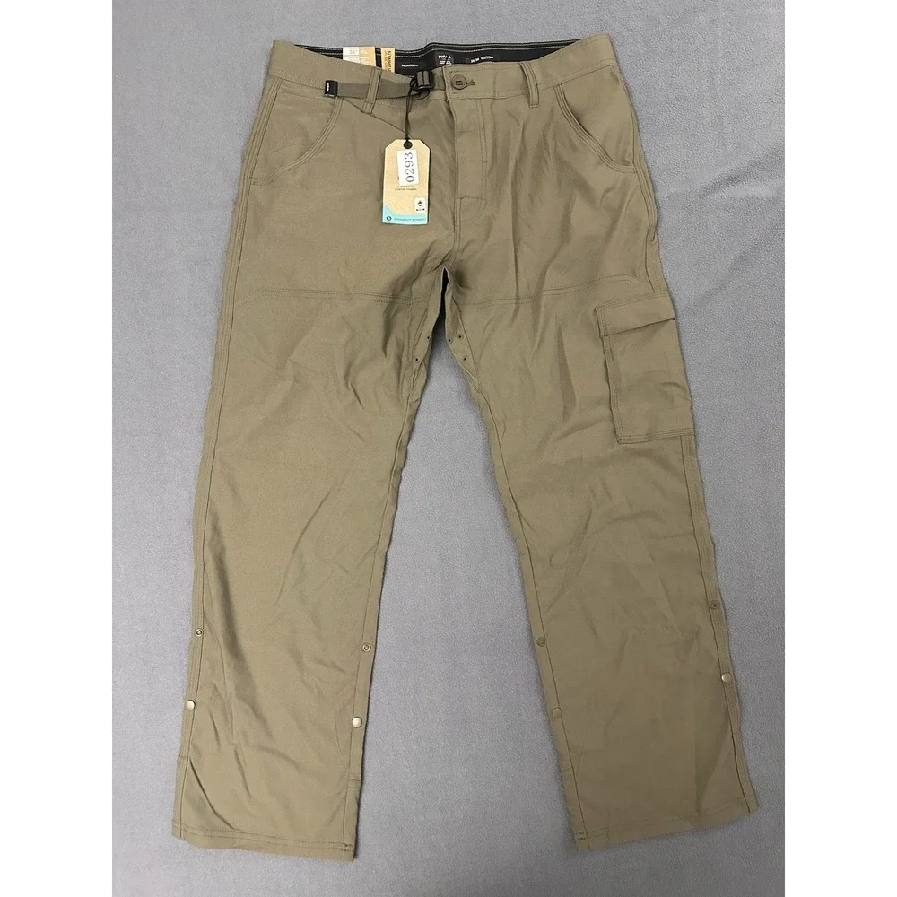Prana Stretch Zion Pants II Men's Size 35x30 Relaxed Straight Fit Slate Green